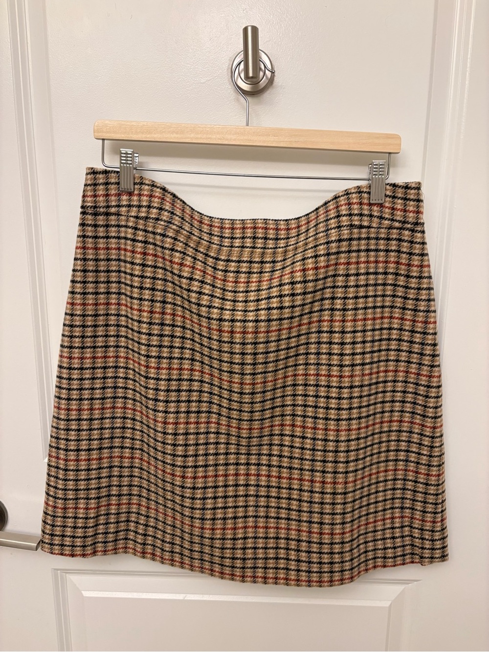 J.Crew Factory Houndstooth Mini Skirt Size 14 NWT Wool Blend Academia Preppy
